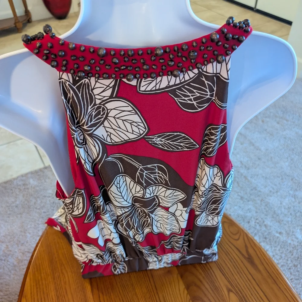 Red/Brown Floral Maxi Dress, Size 6 - NEW - Picture 2 of 9